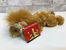 FAO Schwarz Plush Lion 11.5" Pets To Go Stuffed Animal Lovey NWT Rare Soft HTF