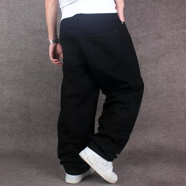 New Men's Black Jeans Denim Pants Fashion Classic Trousers Baggy Hip-Hop  W30-W46