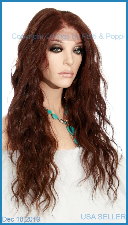 ENCAJE SUIZO | MONOTOP | PARTE EN CUALQUIER LUGAR | PELUCA LARGA AMIGABLE CON EL CALOR | P4.27.30 1392 Foto 2 de 4