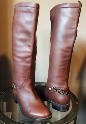 Franco Fortini 6M Tobacco Brown Leather Equestrian Wide Calf - Main Image