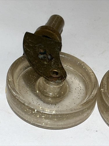 1960’s Gold Flake Clear Plastic Acrylic Caster 2 Wheels MCM Replacement Vintage - Picture 8 of 15