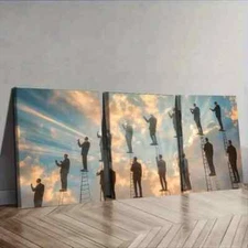 3pcs Surreal film Wall Art Canvas Framed 50x70cm