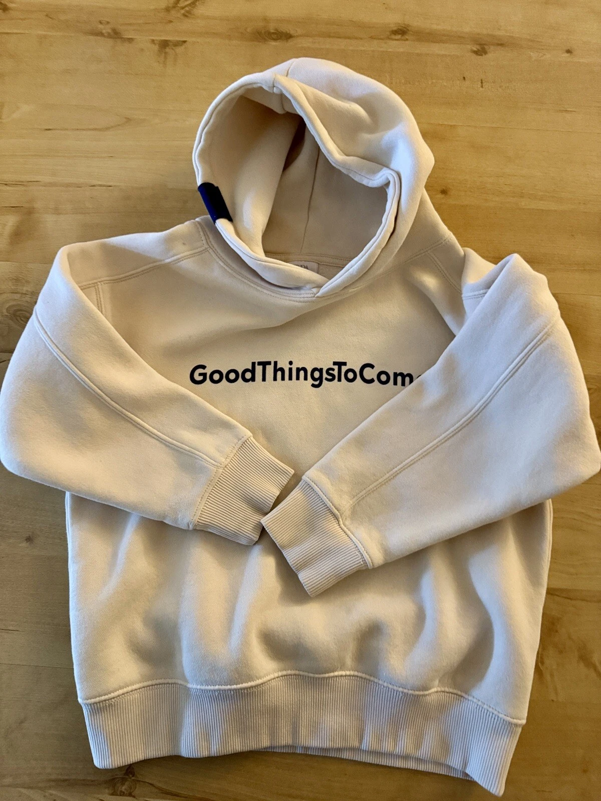 OFF WHITE Felpa con cappuccio Zara bambino unisex ragazzo ragazza taglia 8 9 panna beige hooidie