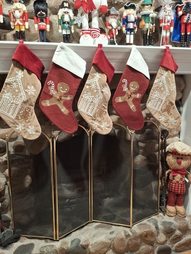 Pottery Barn Holiday Icons Mr. Spice Gingerbread Crewel Christmas Stocking - Picture 9 of 12