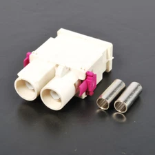Fakra B Dual Male White Car FM AM Radio Antenna Connector for RG316 RG174 Cable