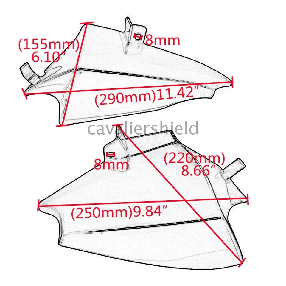 Protector térmico deflector de aire de humo L&R apto para Yamaha XVS 950 SPEC BOLT950 2014-2019 Foto 2 de 4