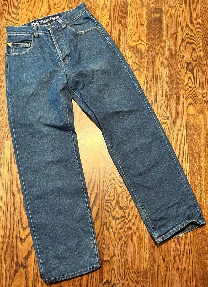 Droors Denim Jeans 30x32 Skateboard Baggy Stussy Supreme Button Fly