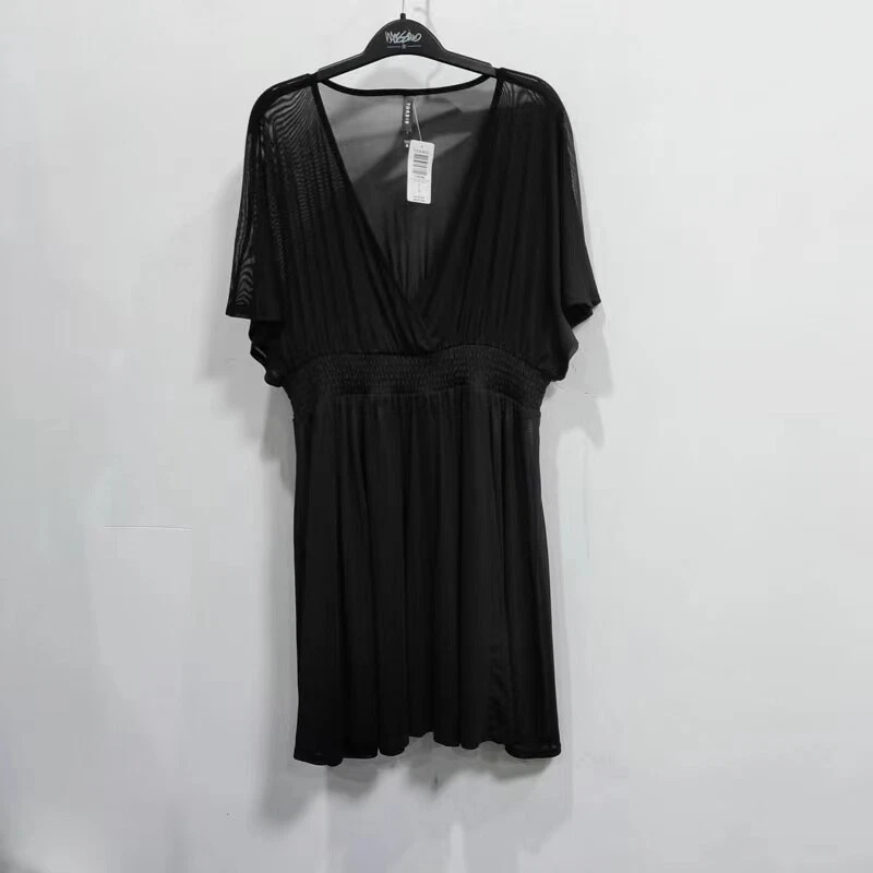 Nuevo Vestido Dolman de Malla Negra Tórrida Natación Cubre Talla Grande Foto 2 de 4