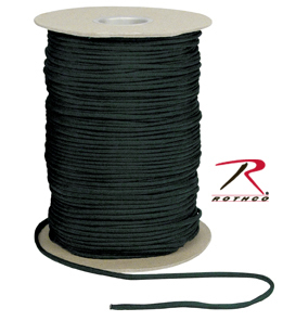 Rothco 304 Black Nylon Paracord- 1000 Ft 550LB Test, 7 Strand- USA MADE