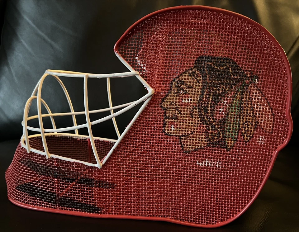 CHICAGO BLACKHAWKS metal mesh helmet wine cork cage bottle holder NHL Hockey - Image 2 of 4