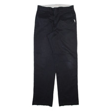 DICKIES Mens Trousers Black Regular Straight W32 L32
