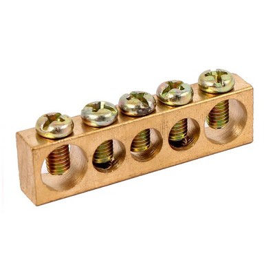 5 Positions Electric Distribution Wire Screw Terminal Ground Copper Neutral Bar