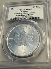 Canadian Maple Leaf MS 69 PCGS Certified Silver Bullion Coins for