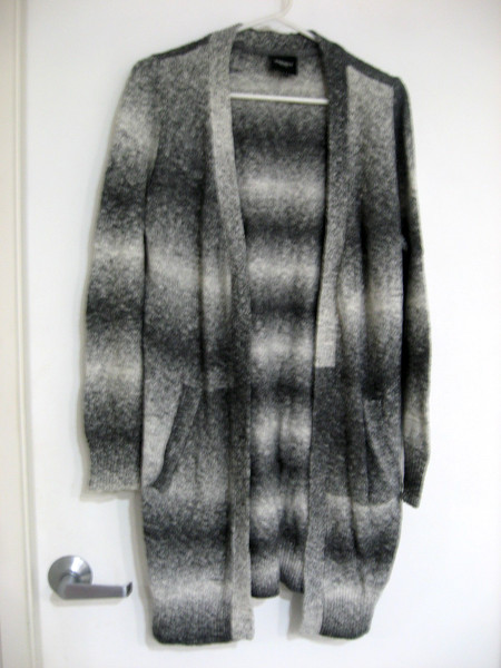JEANSWEST GREY OMBRE LONGLINE CARDIGAN WITH POCKETS SIZE M