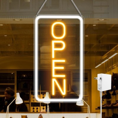 Ledlightsworld Led Open Sign 16X9 Inch Super Bright Vertical On/Off For