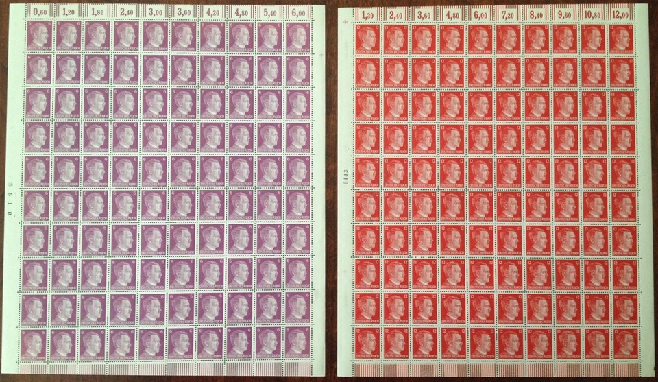 Lote Sello Alemania 16 Hojas 1941 Segunda Guerra Mundial Tercer Reich Hitler Adolf Selección MNH Fallas Foto 4 de 4