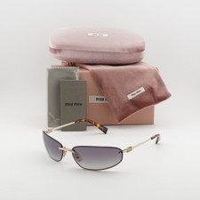 New Miu Miu MUA50S ZVN30C Pale Gold/Blue Mirror Silver Gradient 68-15-130 Sun...