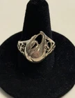 VINTAGE STERLING SILVER FILIGREE SWAN RING, Size: 9