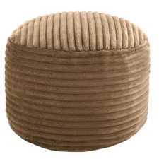 Coffee Round Corduroy Floor Pouf Ottoman Foam Filled Couch Footrest 20x15 Inch