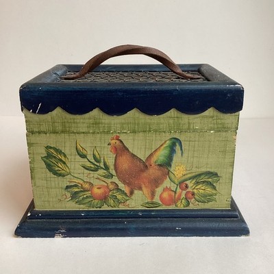 Tracy Porter Stonehouse Farm Recipe Box Country Kitchen Chicken Hen Green Blue