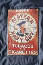 Vintage Worn Look Players Navy Cut Cigarette Tin Sign A4 Size
