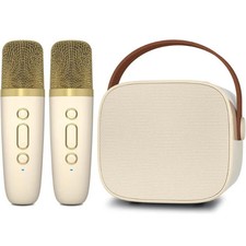 Mini Karaoke Machine with 2 Wireless Microphone, Bluetooth Speaker