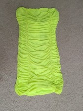 Women's Forever 21 Neon Yellow Ruched Dress M