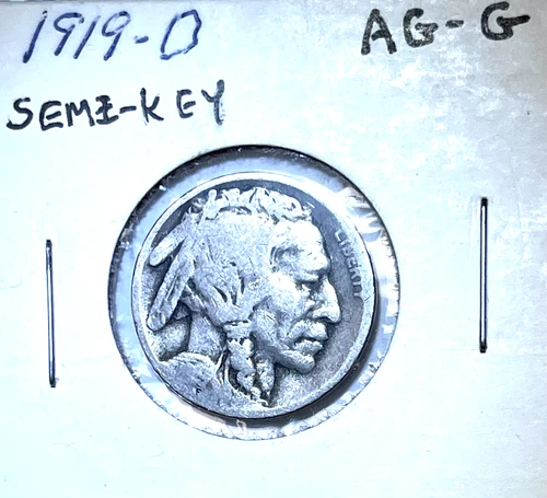 1919-D Buffalo Nickel  - About Good -to- Good Grade (AG-G)