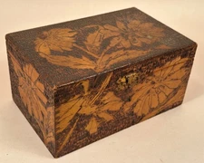 Pyrographic Wood Burned Box, Vintage, Early Wood Burning Kit Box