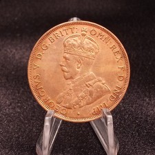 1935 Australia King George V One Penny Very Nice 90 Year Old A/U Circulated Coin