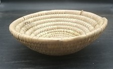Hand-Woven Coiled Straw Basket Set Boho Retro 8" Round
