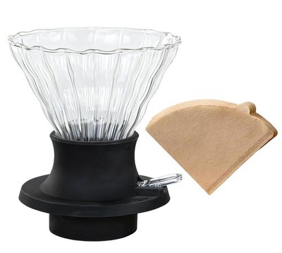 BeeCa Clever Coffee Dripper, Glass Maker with Large, Black-Clean 