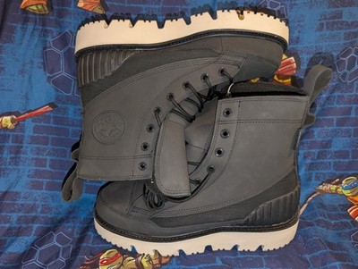 Converse Run Star Trainer Boot A14190C Mens Sz 10.5 Black Leather High Top NWOB