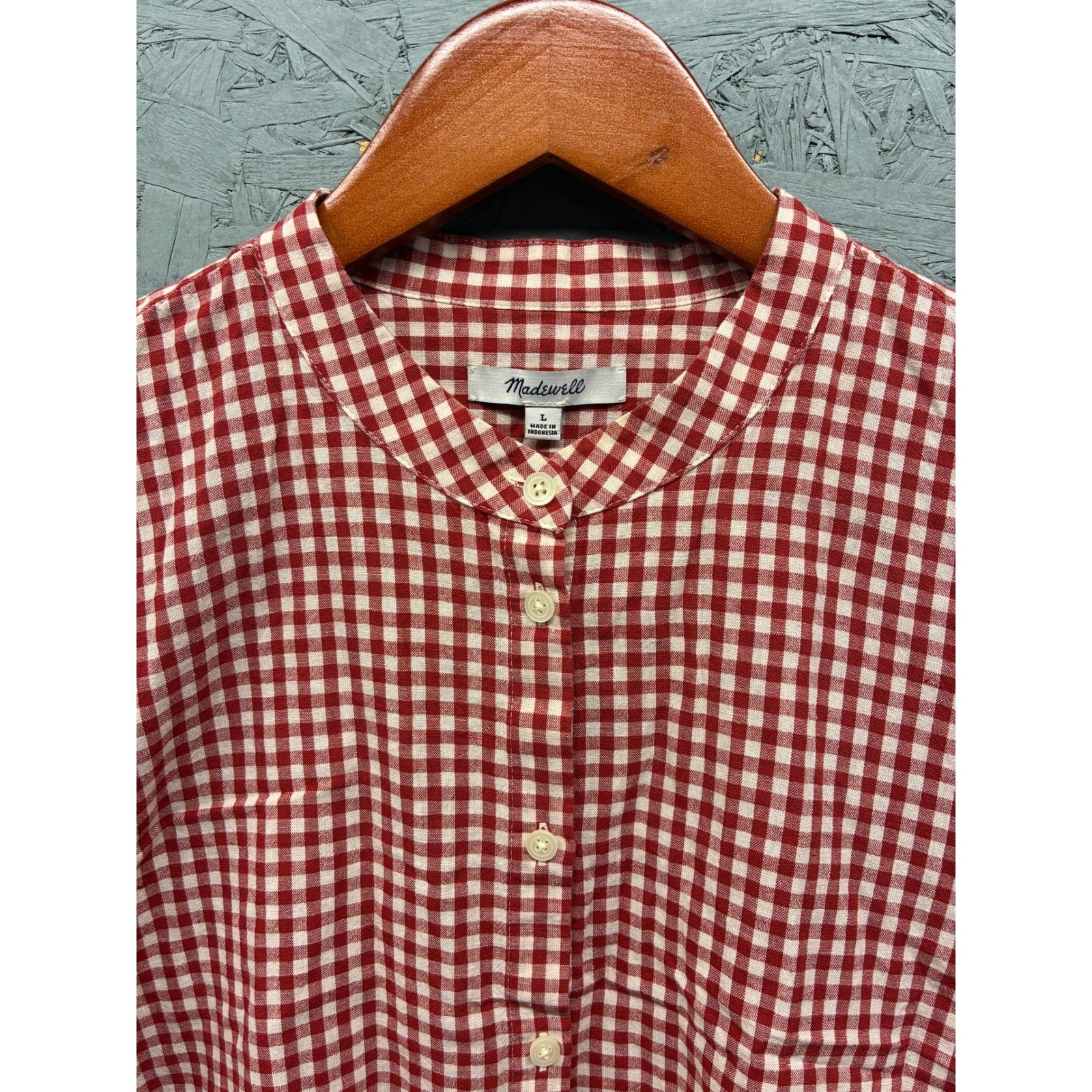 Madewell Gingham Button Down Top Ruffle Cuff Wome… - image 2