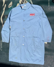 Vintage RCA Work Shirt Smock Mens 42 Blue Technician Uniform Fashion Seal Shane