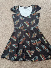 SOURPUSS Butterfly Dress  Size M Halloween, Colorful , Ed Roth, Pinup, Retro