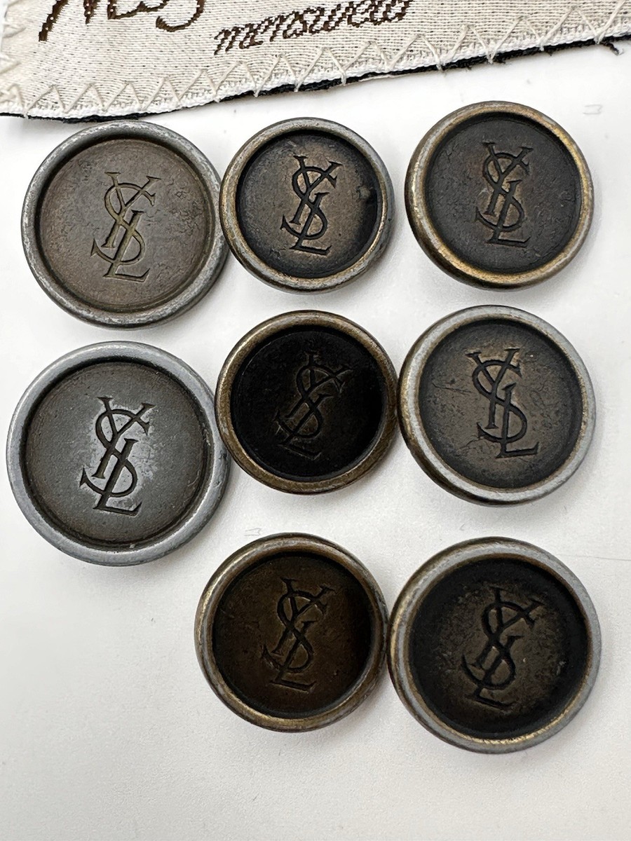イブサンローラン　ウールカシミヤダブルフェイスジャケット　YSL刻印ボタン YVES SAINT LAURENT BLAZER REPLACEMENT BUTTONS YSL LOGO VINTAGE
