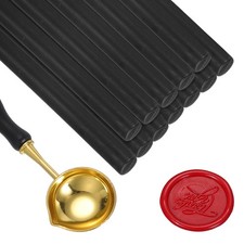 12 Pcs Wax Seal Sticks, Glue Gun Sealing Wax Sticks with Spoon, Black