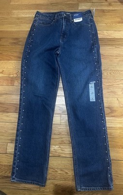 NWT Old Navy Extra High Rise Straight Secret Smooth Pockets Studded 6