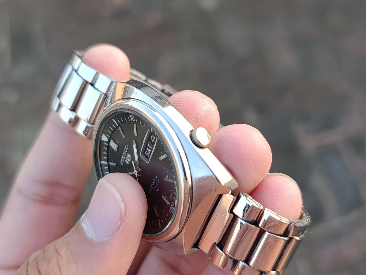 Vintage SEIKO 5 Sports Automatic Day-Date SS Men's Japanese