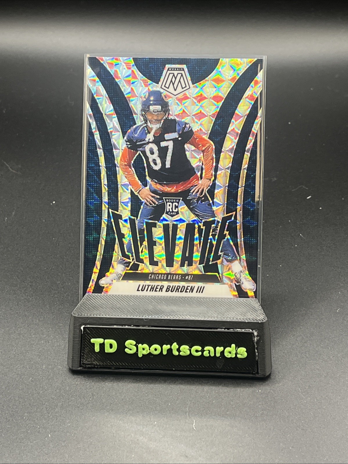 2025 Panini Mosaic Luther Burden III RC Rookie Elevate Silver Mosaic Bears