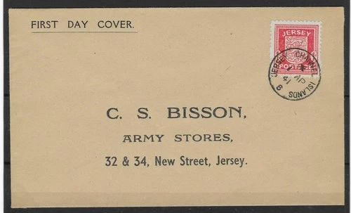 Jersey 1941 1d Arms FDC
