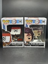 Funko Pop Demon Slayer Tanjiro Noodles 1304 + Tanjuro Kamado 1255 AAA Anime Lot