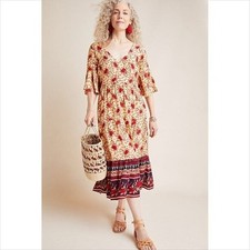 Faithfull The Brand Anthropologie Melia dress rose garden floral midi new 2