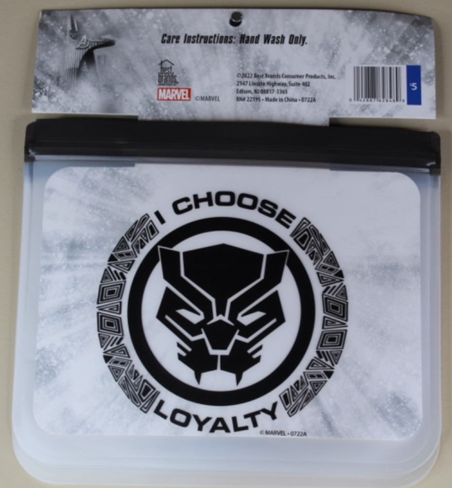 Wakanda Forever Reusable Snack Bags 2 Pack I Choose Loyalty 8.5in X 7in