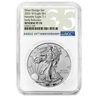 2021-W $1 1-oz T-1 Reverse Proof American Silver Eagle NGC PF70 ER 35th Annvi.