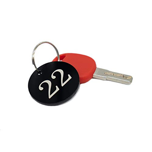 Acrylic ID Number Tags Key Tags with Key Rings Black (0-25) - Afbeelding 4 van 6