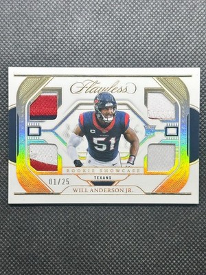 2023 Panini Flawless Will Anderson Jr. NFL Quad Rookie Showcase Patch /25 RS-WAJ