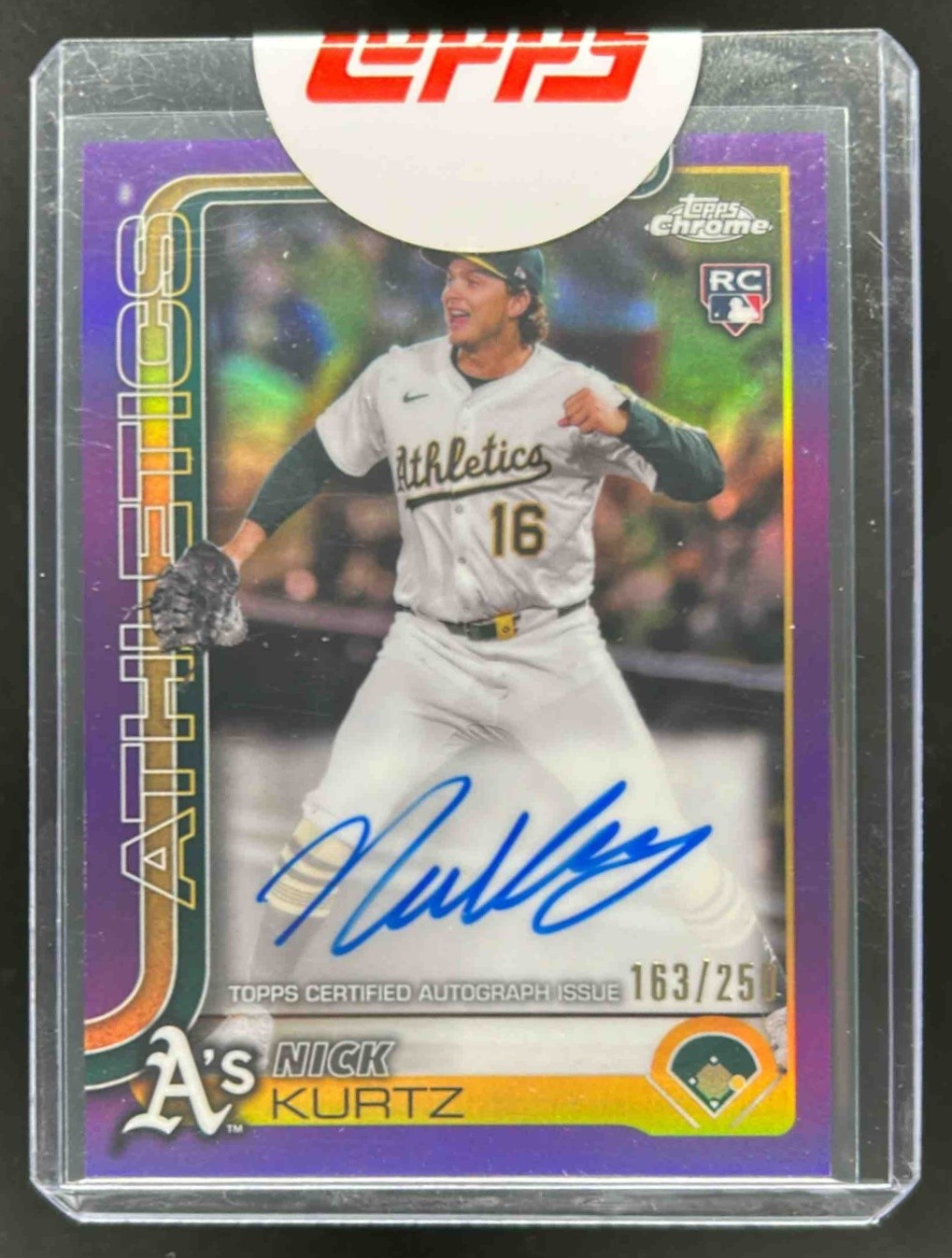 Nick Kurtz 2025 Topps Chrome #RA-KU Rookie Autographs - Purple 
