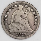 1857 Half Dime Seated Liberty 90% Silver  / You Buy What You See